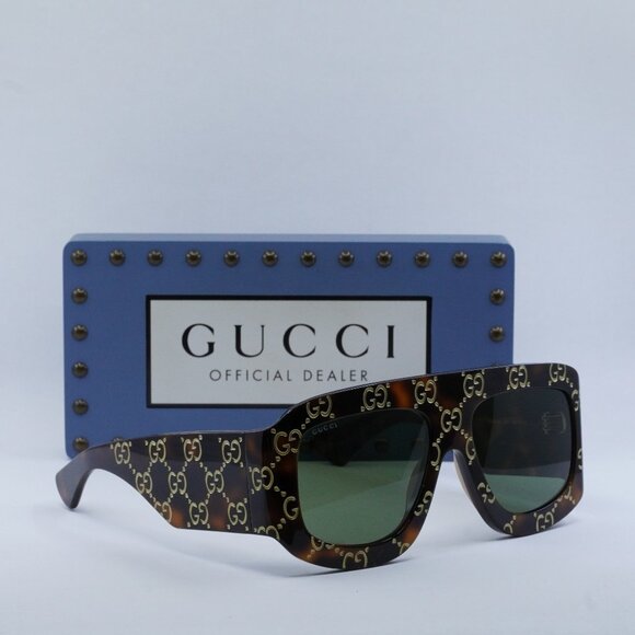 Gucci Tortoise Shell Sunglasses with Green Lenses - Picture 9 of 12